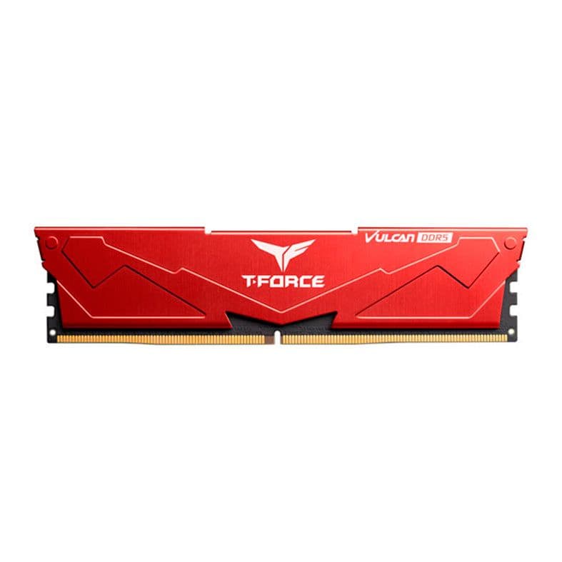 Team Group T-Force Vulcan 16GB (1x16GB) DDR5 Team Group T-Force Vulcan 16GB (1x16GB) DDR5 5200MHz CL40 Vermelho - FLRD516G5200HC40C01