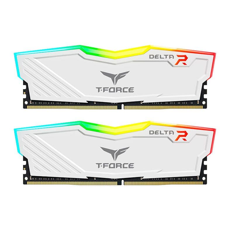 Team Group T-Force Delta RGB 16GB DDR4 Team Group T-Force Delta RGB 16GB (2x8GB) DDR4 3600MHz CL18 Branco - TF4D416G3600HC18JDC01