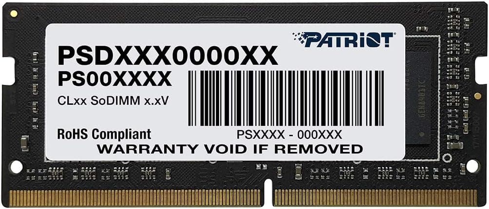 Patriot Signature Line 16GB (1x16GB) DDR4 SO-DIMM Patriot Signature Line 16GB (1x16GB) DDR4 SO-DIMM 2666MHz CL19 Preto - PSD416G26662S