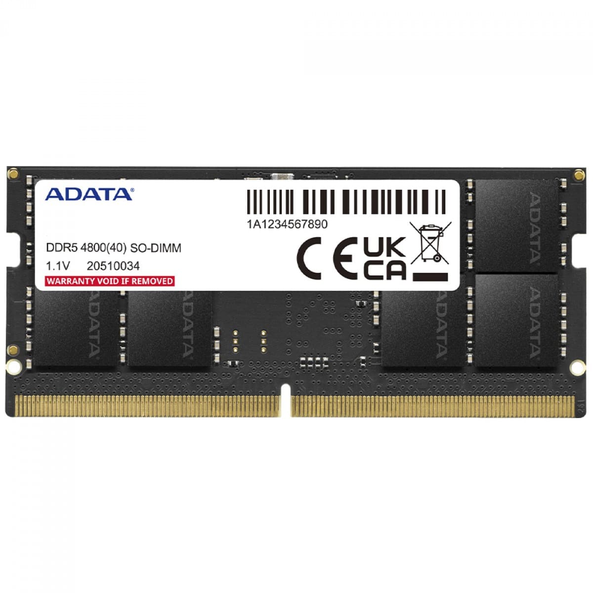 ADATA Premier 32GB DDR5 SO-DIMM ADATA Premier 32GB (1x32GB) DDR5 SO-DIMM 4800MHz CL40 Preto - AD5S480032G-S