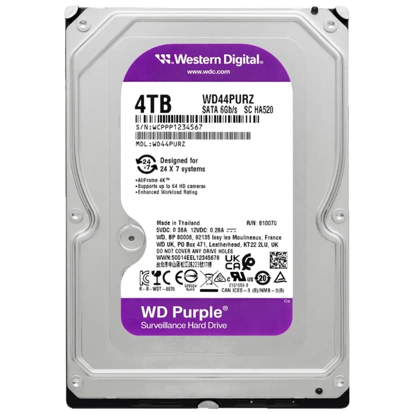 Western Digital WD Purple 4TB HDD SATA III - WD44PURZ