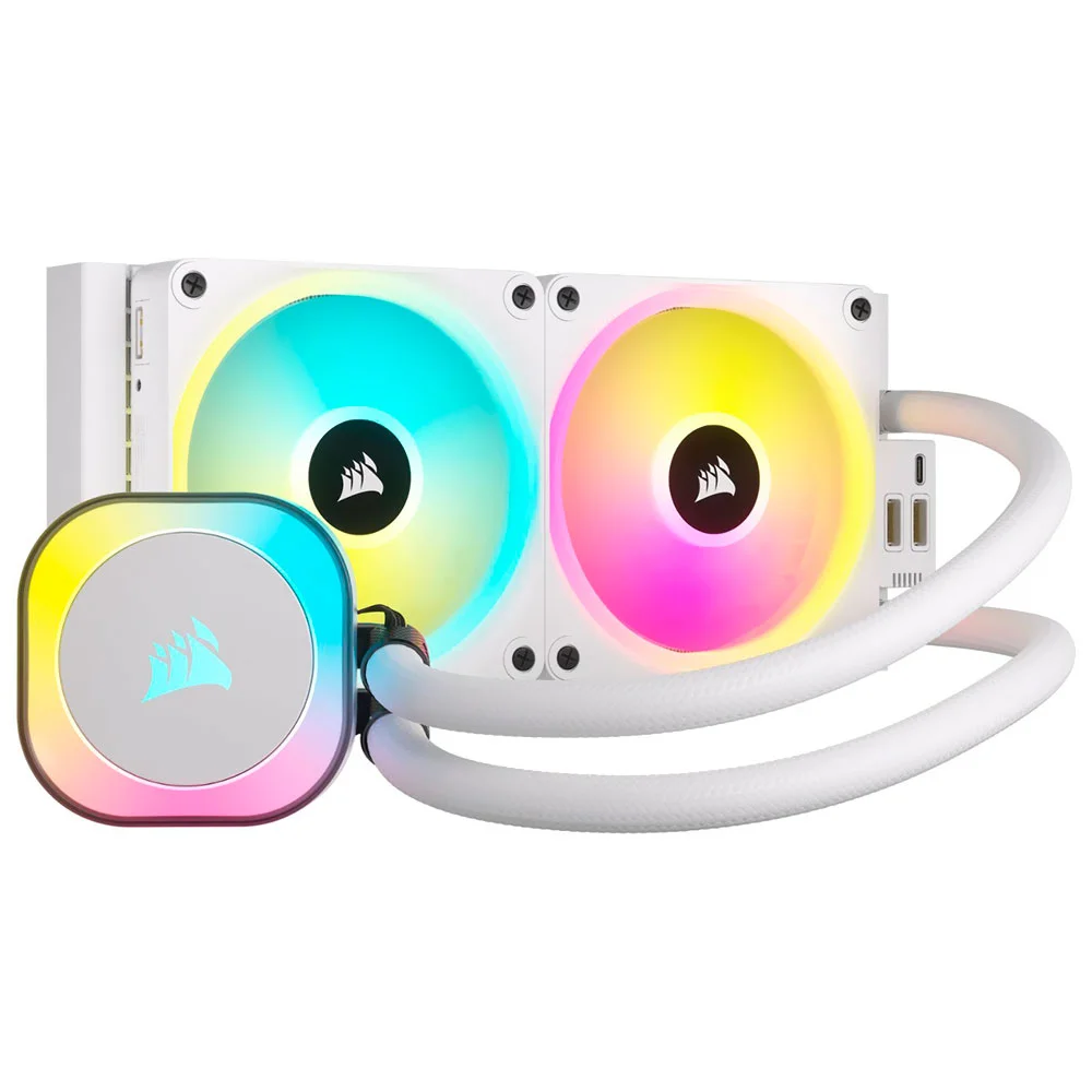 Water Cooler Corsair iCUE LINK H100i RGB AIO 240mm RGB Water Cooler Corsair iCUE LINK H100i RGB AIO 240mm RGB Branco - CW-9061005-WW