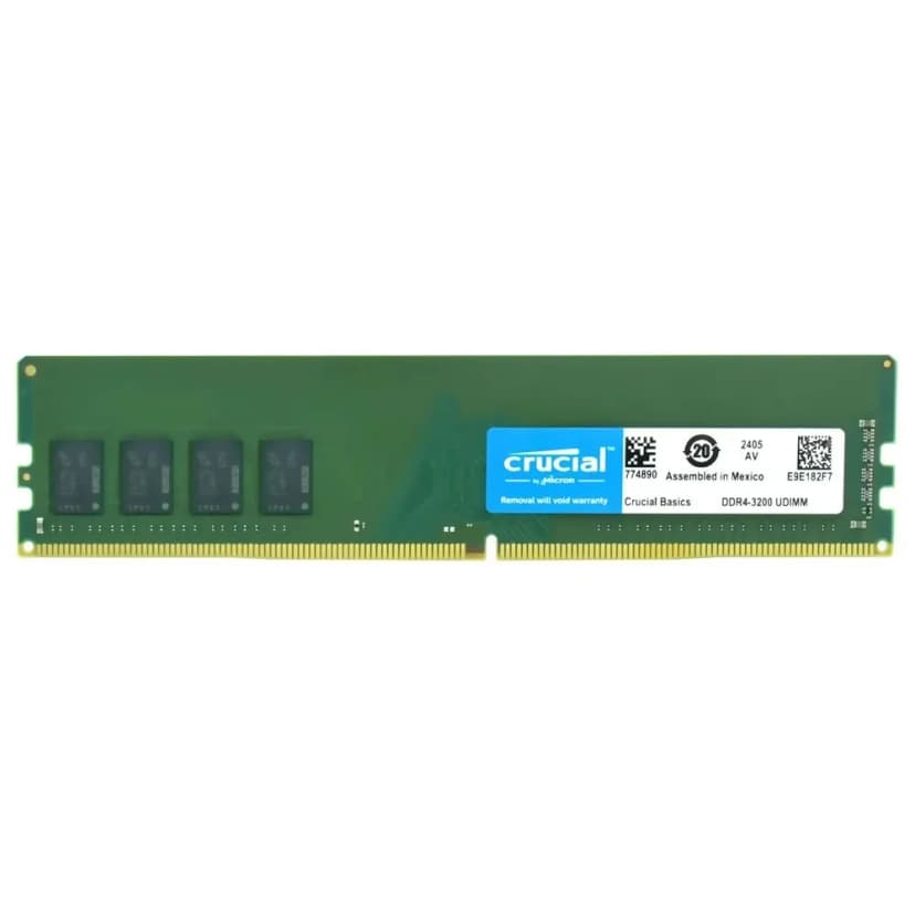 Crucial Basics 8GB (1x8GB) DDR4 3200MHz CL22 Verde - CB8GU3200