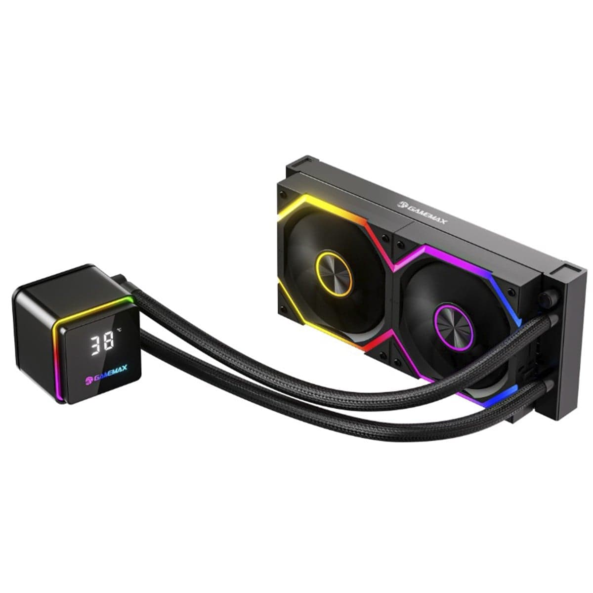 Water Cooler Gamemax IceBurg Digital 240DN2 240mm ARGB Water Cooler Gamemax IceBurg Digital 240DN2 240mm ARGB Preto - ICB240N2WLSRK6F