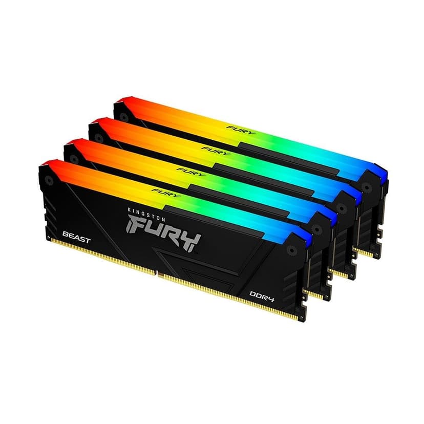 Kingston Fury Beast RGB 128GB (4x32GB) DDR4 3200MHz CL16 Preto -  KF432C16BB2AK4/128