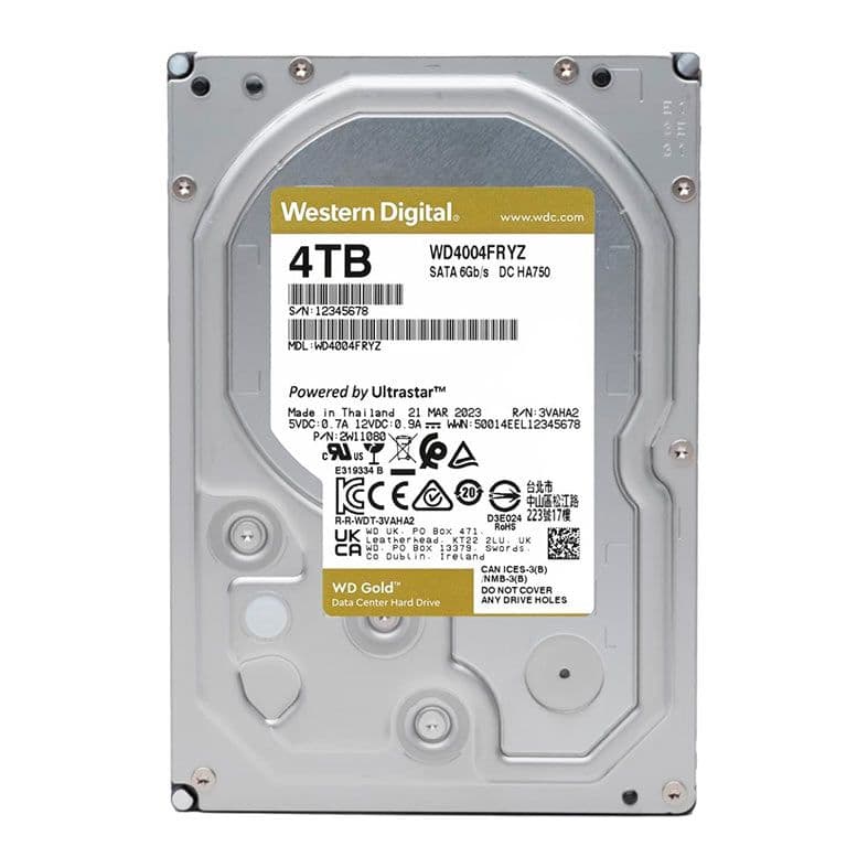 Western Digital WD Gold 4TB HDD SATA III - WD4004FRYZ