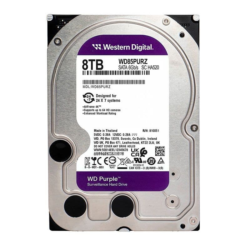 Western Digital WD Purple 8TB HDD SATA III - WD85PURZ Western Digital WD Purple 8TB HDD SATA III - WD85PURZ