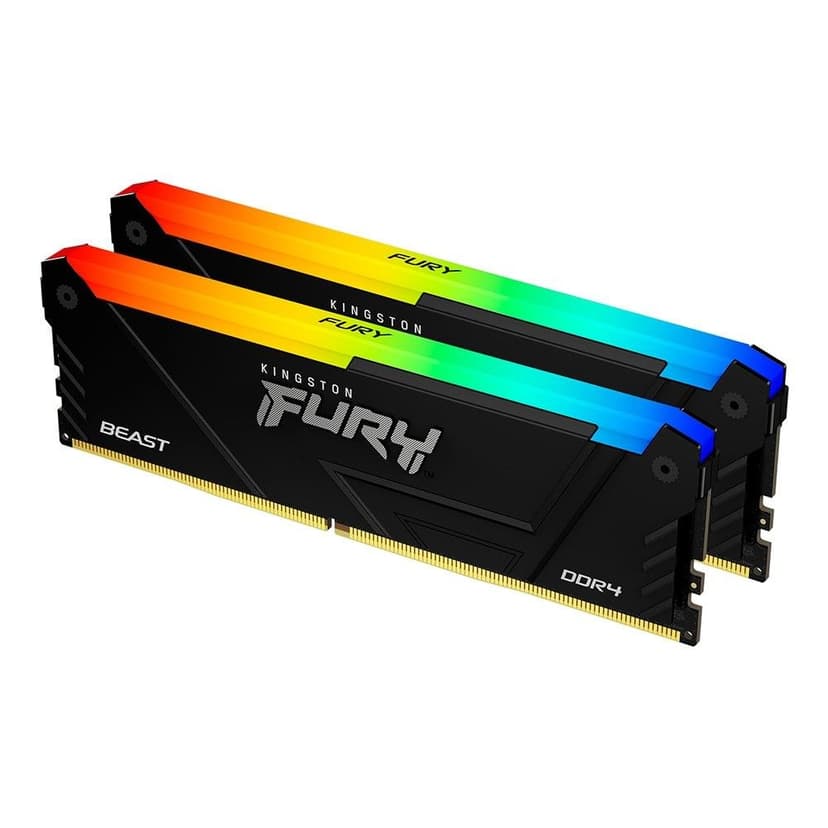 Kingston Fury Beast RGB 64GB (2x32GB) DDR4 3200MHz CL16 Preto - KF432C16BB2AK2/64