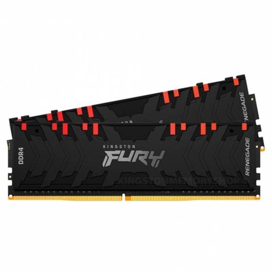 Kingston Fury Renegade RGB 16GB (2x8GB) DDR4 Kingston Fury Renegade RGB 16GB (2x8GB) DDR4 4000MHz CL19 Preto - KF440C19RBAK2/16