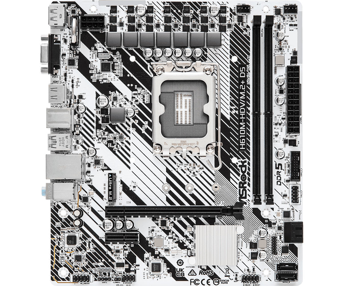 ASRock H610M-HDV/M.2+ D5 LGA1700 Micro-ATX DDR5 ASRock H610M-HDV/M.2+ D5 LGA1700 Micro-ATX DDR5