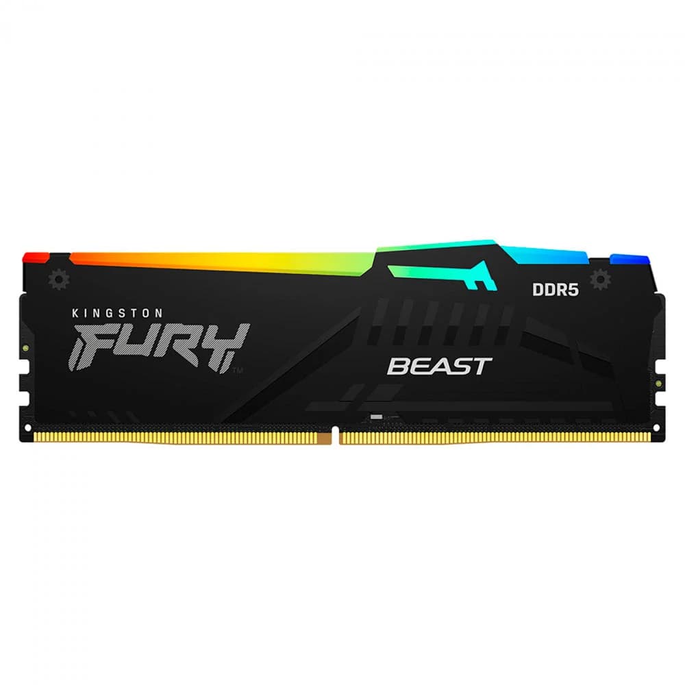 Kingston Fury Beast RGB 8GB DDR5 Kingston Fury Beast RGB 8GB (1x8GB) DDR5 5600MHz CL36 Preto - KF556C36BBEA-8