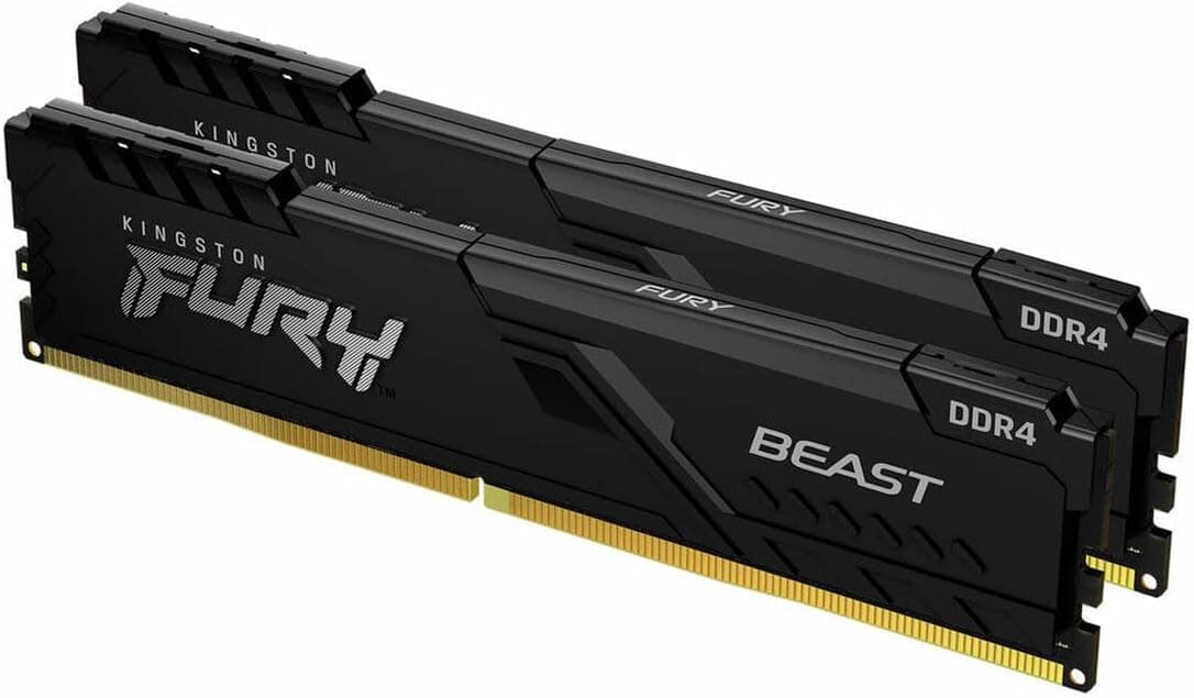 Kingston Fury Beast 32GB (2x16GB) DDR4 Kingston Fury Beast 32GB (2x16GB) DDR4 3200MHz CL16 Preto - KF432C16BBK2/32