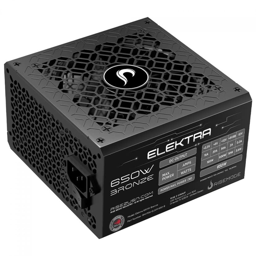 Rise Mode Elektra 650W 80 Plus Bronze Modular - RM-PSU-ELKM-650-B