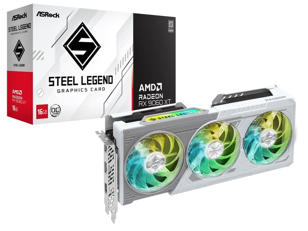 RX 9060 XT 16GB ASRock RX 9060 XT 16GB Steel Legend OC