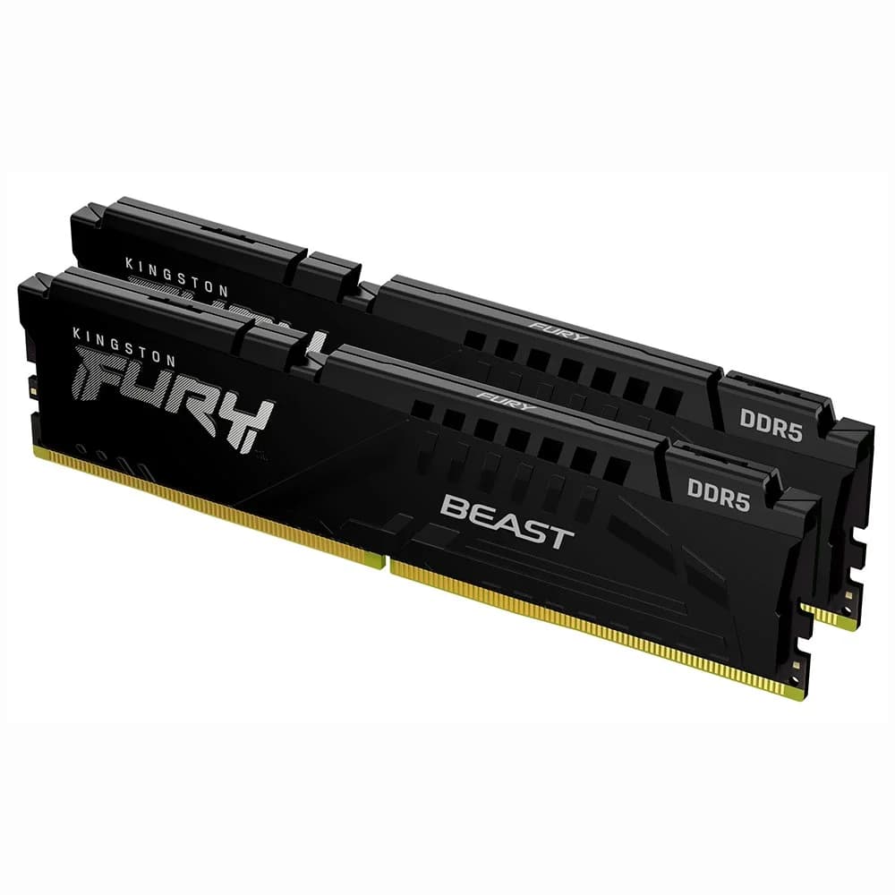 Kingston Fury Beast 64GB (2x32GB) DDR5 Kingston Fury Beast 64GB (2x32GB) DDR5 5200MHz CL40 Preto - KF552C40BBK2-64