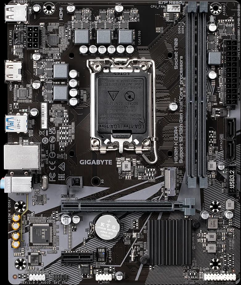 Gigabyte H610M K DDR4 LGA1700 Micro-ATX DDR4 Gigabyte H610M K DDR4 LGA1700 Micro-ATX DDR4