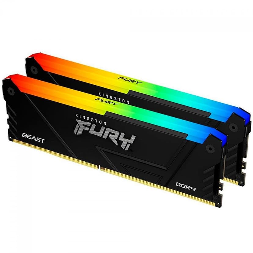 Kingston Fury Beast RGB 32GB (2x16GB) DDR4 3200MHz CL16 Preto - KF432C16BB12AK2/32