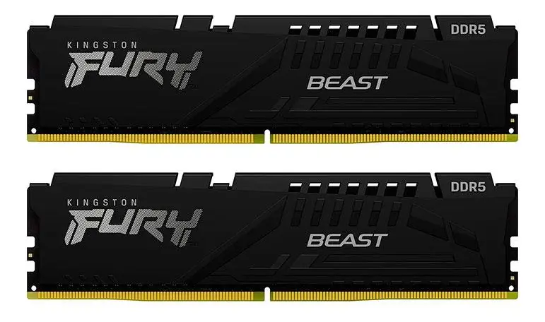 Kingston Fury Beast 32GB (2x16GB) DDR5 Kingston Fury Beast 32GB (2x16GB) DDR5 6000MHz CL36 Preto - KF560C36BBEK2-32
