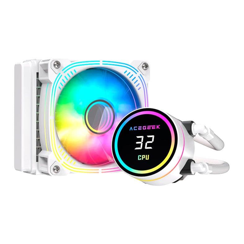 Water Cooler Acegeek Temp C120 120mm ARGB Branco - AG-TEMPC120-WH