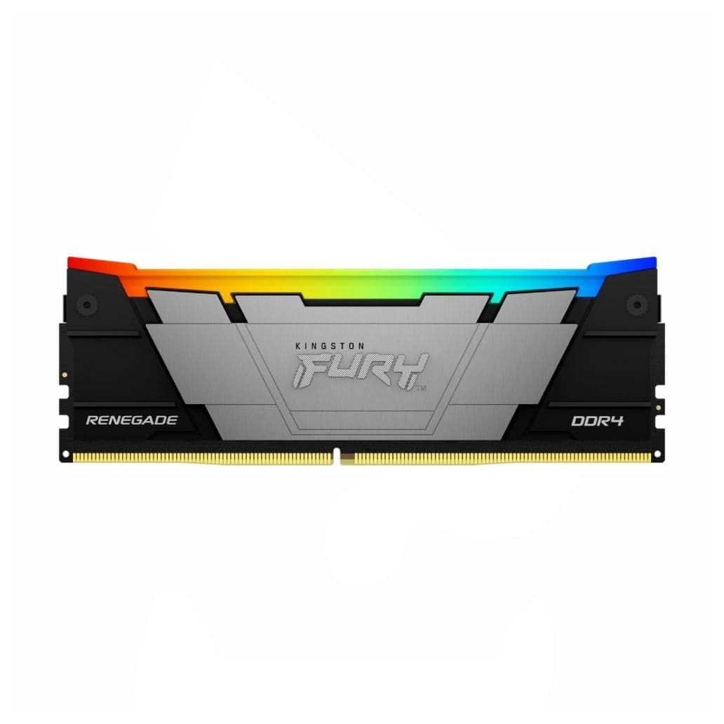 Kingston Fury Renegade RGB 8GB DDR4 Kingston Fury Renegade RGB 8GB (1x8GB) DDR4 3200MHz CL16 Preto, Cinza - KF432C16RB2A/8