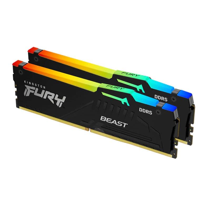 Kingston Fury Beast RGB 32GB (2x16GB) DDR5 5600MHz CL36 Preto - KF556C36BBEAK2-32