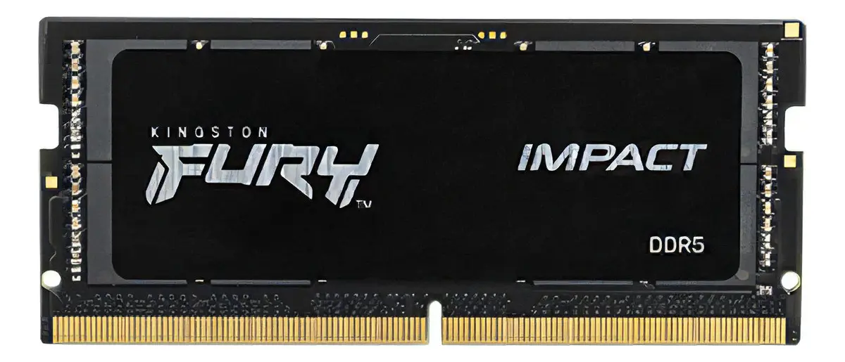 Kingston Fury Impact 32GB (1x32GB) DDR5 SO-DIMM Kingston Fury Impact 32GB (1x32GB) DDR5 SO-DIMM 4800MHz CL38 Preto - KF548S38IBK2-32