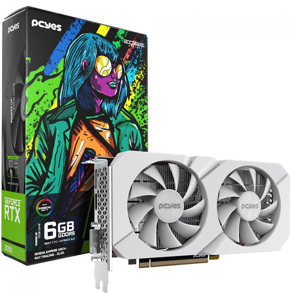 RTX 3050 6GB PcYes RTX 3050 6GB Projeto Edge Branco