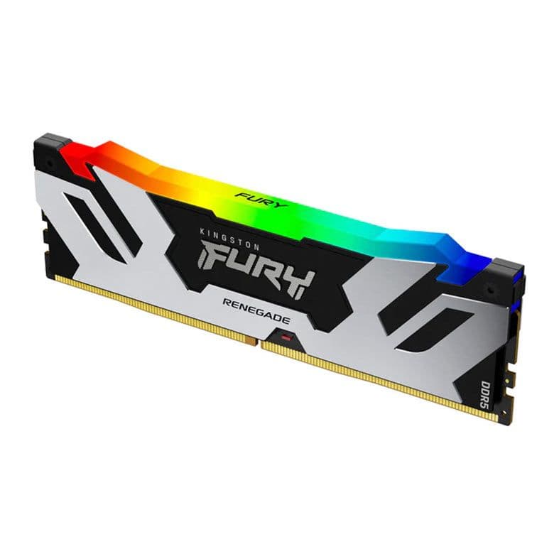Kingston Fury Renegade RGB 24GB (1x24GB) DDR5 7200MHz CL38 Prata e Preto - KF572C38RSA-24