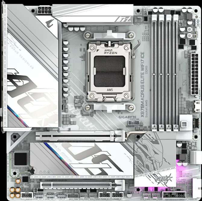 Gigabyte X870M AORUS Elite WIFI7 ICE AM5 Micro-ATX DDR5