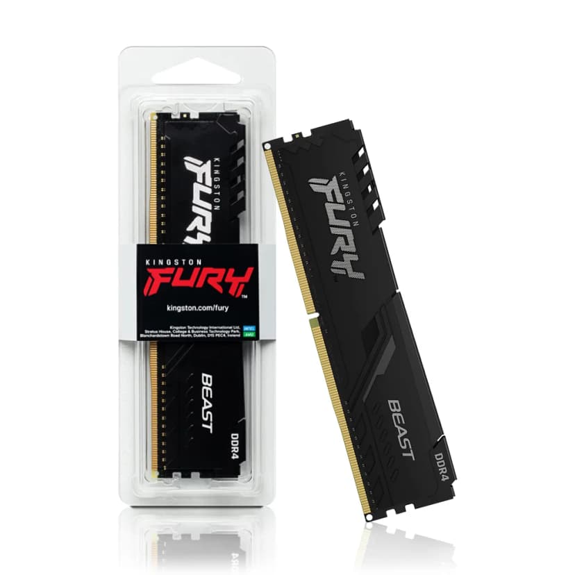 Kingston Fury Beast 16GB (1x16GB) DDR4 3200MHz CL16 Preto - KF432C16BB/16