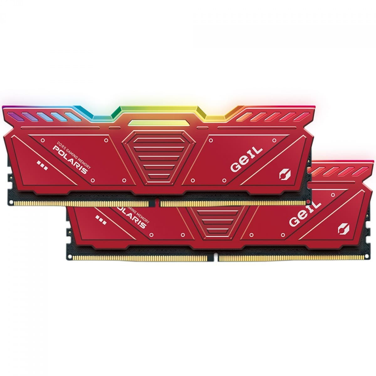 Geil Polaris RGB 32GB (2x16GB) DDR5 Geil Polaris RGB 32GB (2x16GB) DDR5 5200MHz CL38 Vermelho - GOSR532GB5200C38BDC