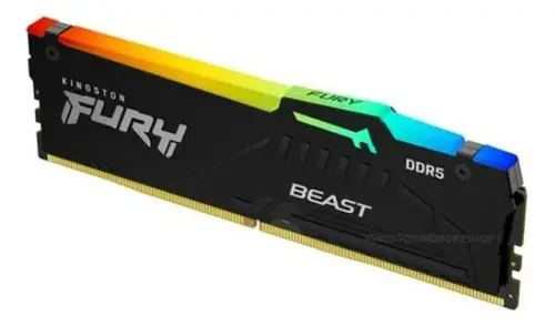 Kingston Fury Beast RGB 8GB (1x8GB) DDR5 Kingston Fury Beast RGB 8GB (1x8GB) DDR5 6000MHz CL40 Preto - KF560C40BBA-8