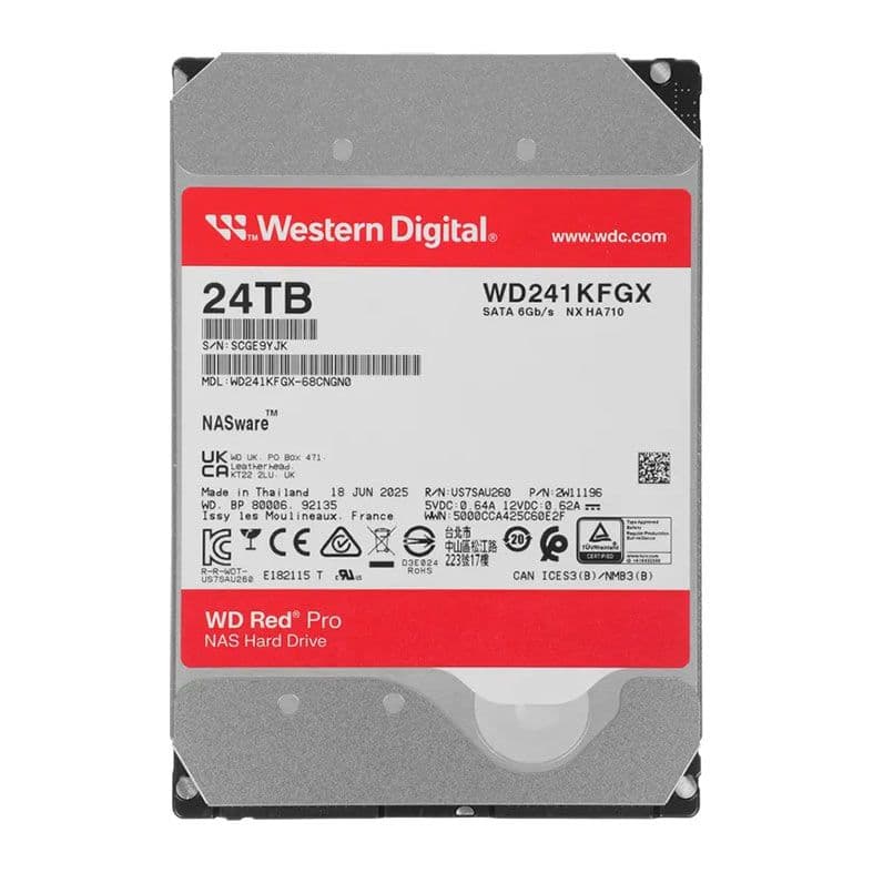 Western Digital WD Red Pro 24TB HDD SATA III - WD241KFGX Western Digital WD Red Pro 24TB HDD SATA III - WD241KFGX