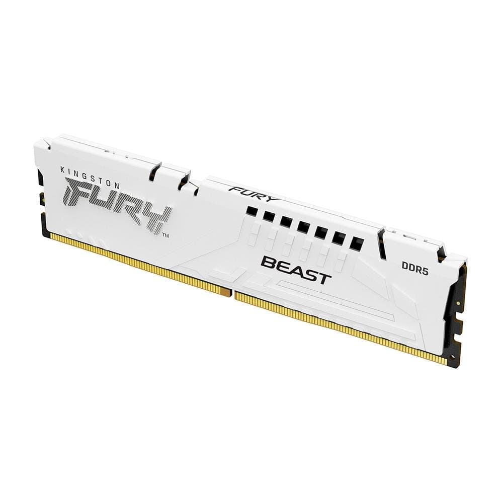Kingston Fury Beast 32GB (1x32GB) DDR5 Kingston Fury Beast 32GB (1x32GB) DDR5 6400MHz CL32 Branco - KF564C32BWE-32