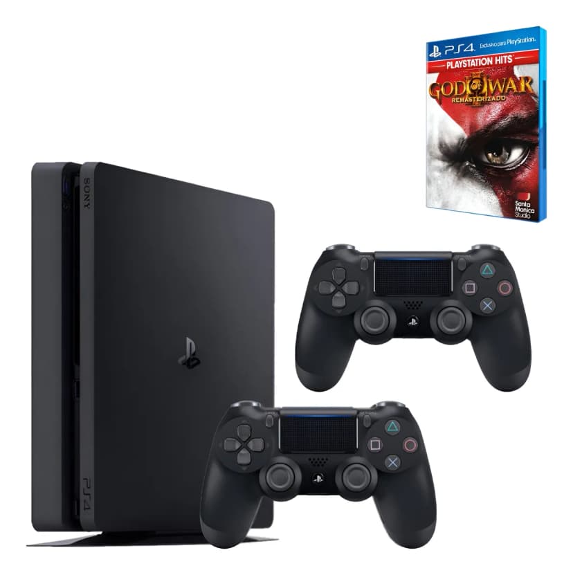 PlayStation 4 PlayStation 4 Slim 500GB + 2 Controles + 1 Jogo