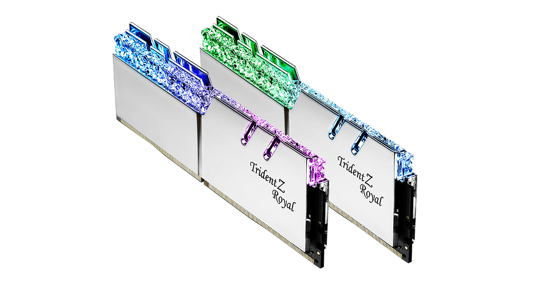 G.Skill Trident Z Royal RGB 32GB (2x16GB) DDR4 G.Skill Trident Z Royal RGB 32GB (2x16GB) DDR4 3600MHz CL19 Prata - F4-3600C19D-32GTRS