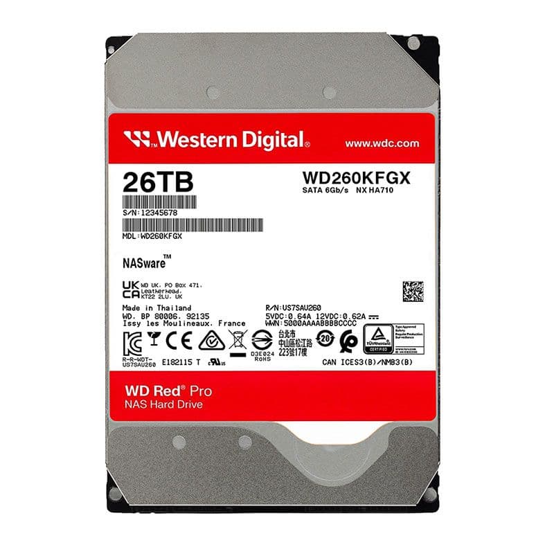 Western Digital WD Red Pro 26TB HDD SATA III - WD260KFGX Western Digital WD Red Pro 26TB HDD SATA III - WD260KFGX