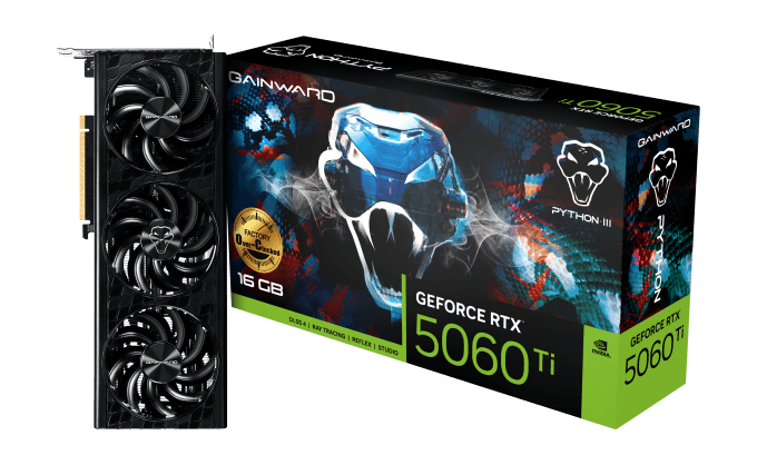 RTX 5060 Ti 16GB Gainward RTX 5060 Ti 16GB Python III OC