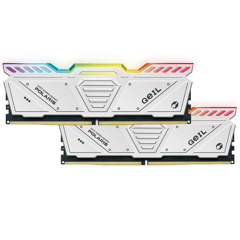 Geil Polaris RGB 32GB (2x16GB) DDR5 5200MHz CL38 Branco - GOSW532GB5200C38BDC