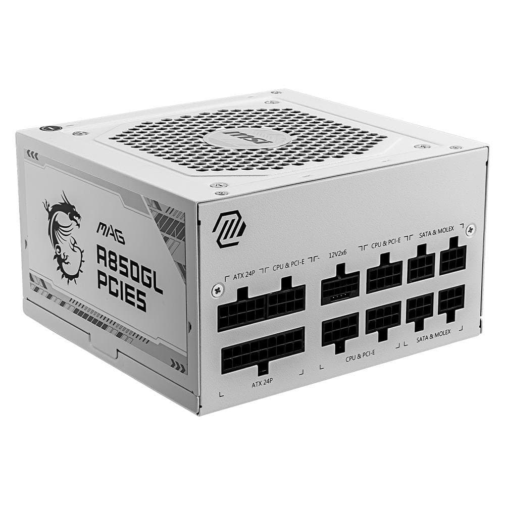 MSI MAG A850GL 850W 80 Plus Gold Modular ATX 3.0 - MAG A850GL PCIE5 WHITE MSI MAG A850GL 850W 80 Plus Gold Modular ATX 3.0 - MAG A850GL PCIE5 WHITE