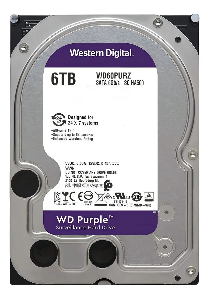 Western Digital WD Purple 6TB HDD SATA III - WD60PURZ