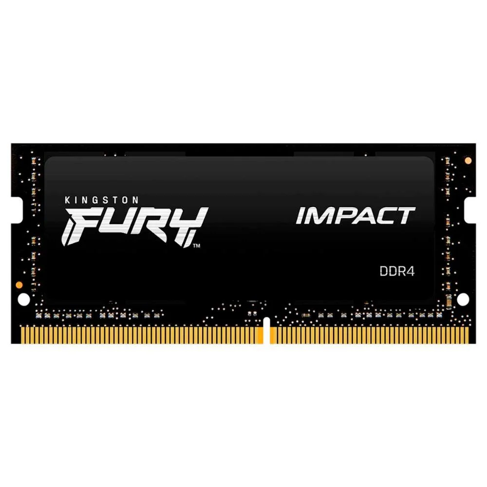 Kingston Fury Impact 16GB DDR4 SO-DIMM Kingston Fury Impact 16GB (1x16GB) DDR4 SO-DIMM 2666MHz CL15 Preto - KF426S15IB1/16