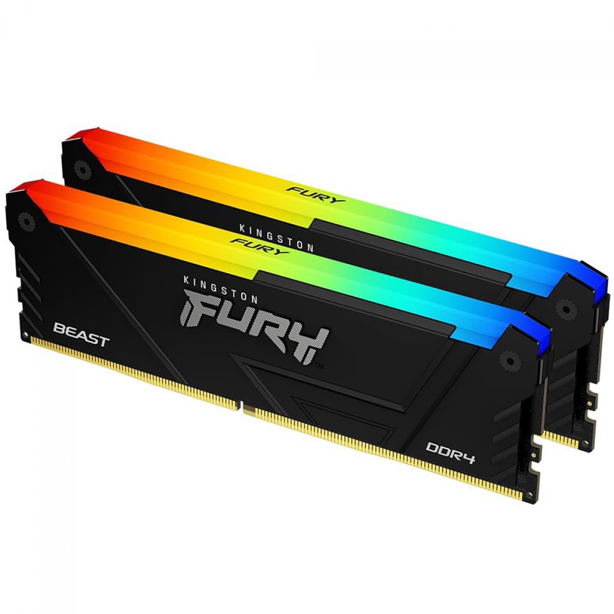 Kingston Fury Beast RGB 16GB DDR4 Kingston Fury Beast RGB 16GB (1x16GB) DDR4 3600MHz CL17 Preto - KF436C17BB2AK2/16