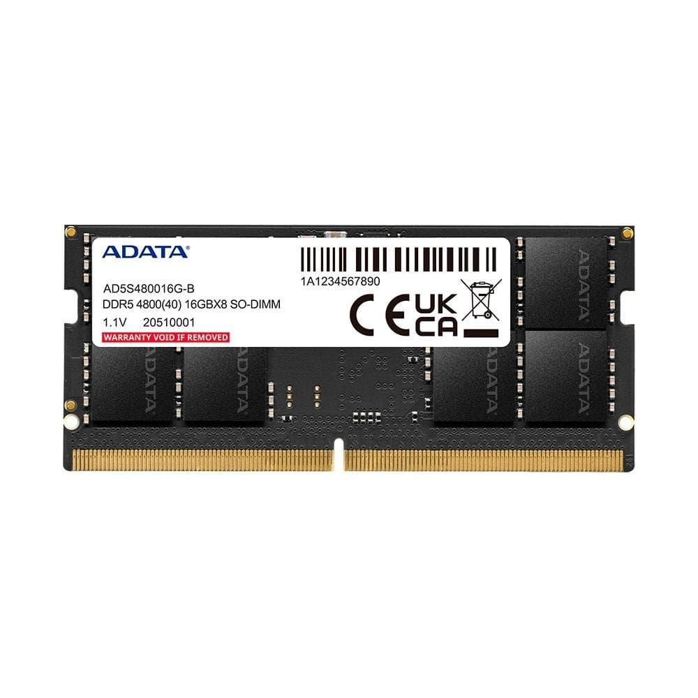 ADATA Premier 16GB DDR5 SO-DIMM ADATA Premier 16GB (1x16GB) DDR5 SO-DIMM 4800MHz CL42 Preto - AD5S480016G-S