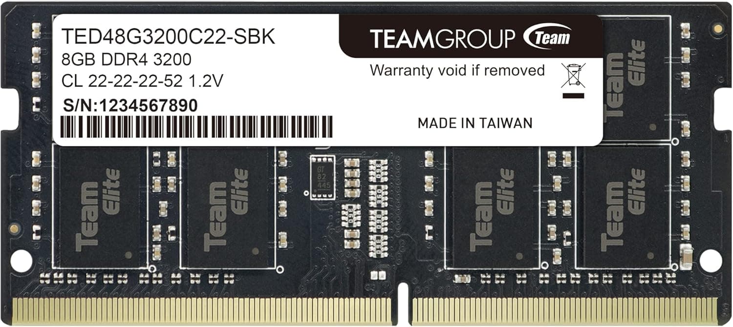 Team Group Elite 8GB DDR4 SO-DIMM Team Group Elite 8GB (1x8GB) DDR4 SO-DIMM 3200MHz CL22 Preto - TED48G3200C22-S01