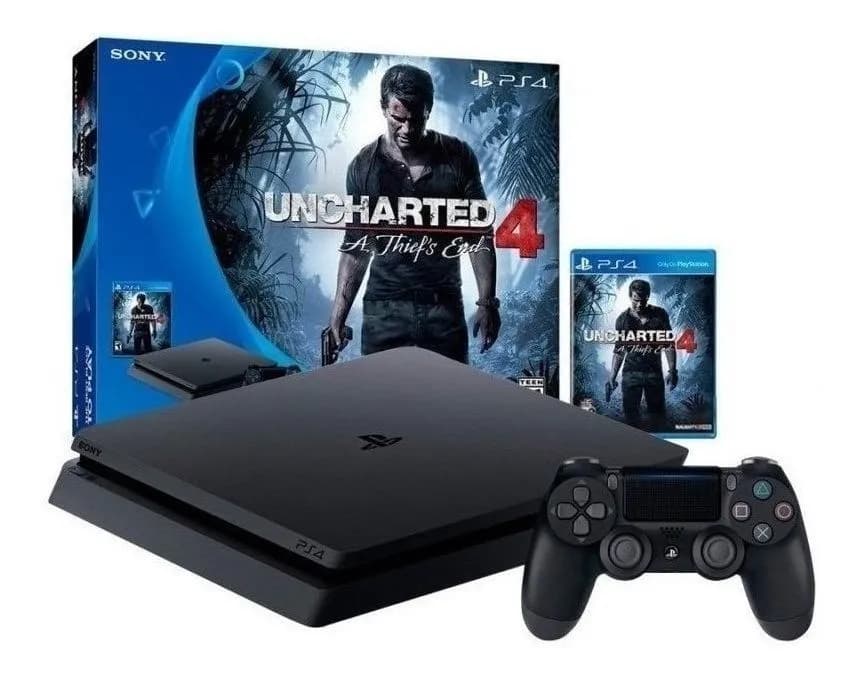 PlayStation 4 Slim 500GB + 1 Controle + 1 Jogo