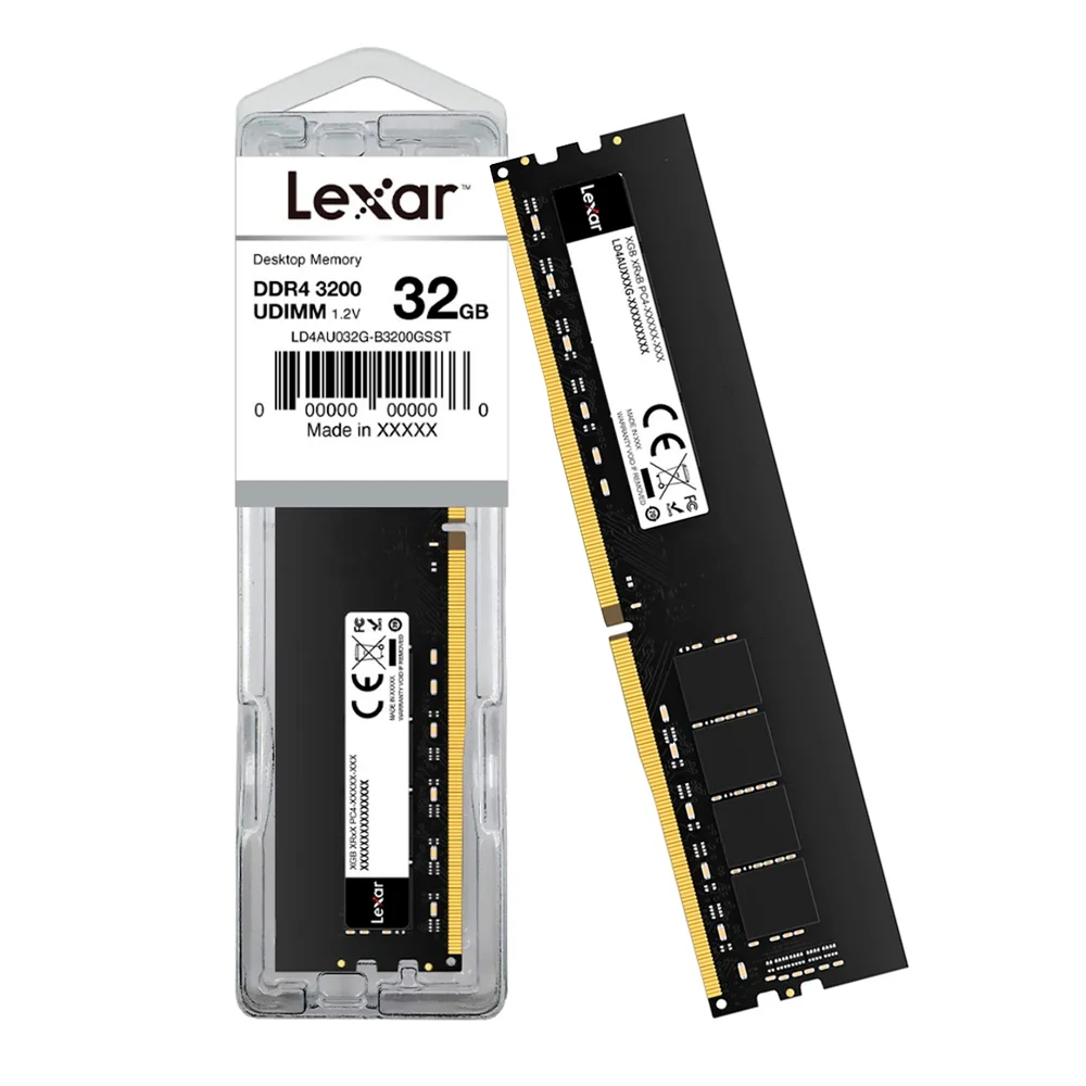 Lexar 32GB DDR4 Lexar 32GB (1x32GB) DDR4 3200MHz CL22 Preto - LD4AU032G-B3200GSST